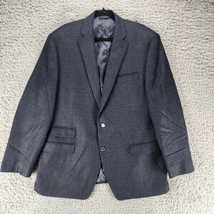 Lauren Ralph Lauren Jacket Mens 46R Navy Blue Wool Patch Elbow 2 Button Blazer